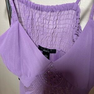 VINTAGE LUXE ARDEN B Purple Luxe Cami with Embellishments and Sequin detail